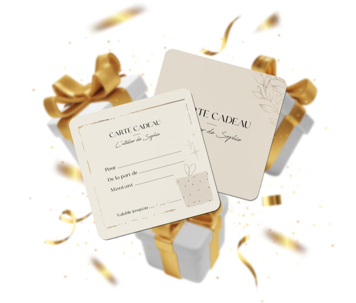 Carte cadeau carree avec coins arrondis