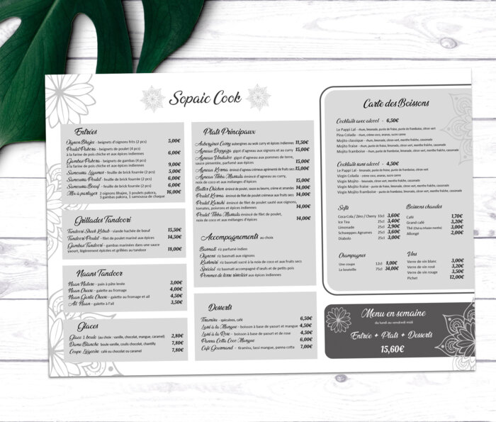 Set de table - en N&B