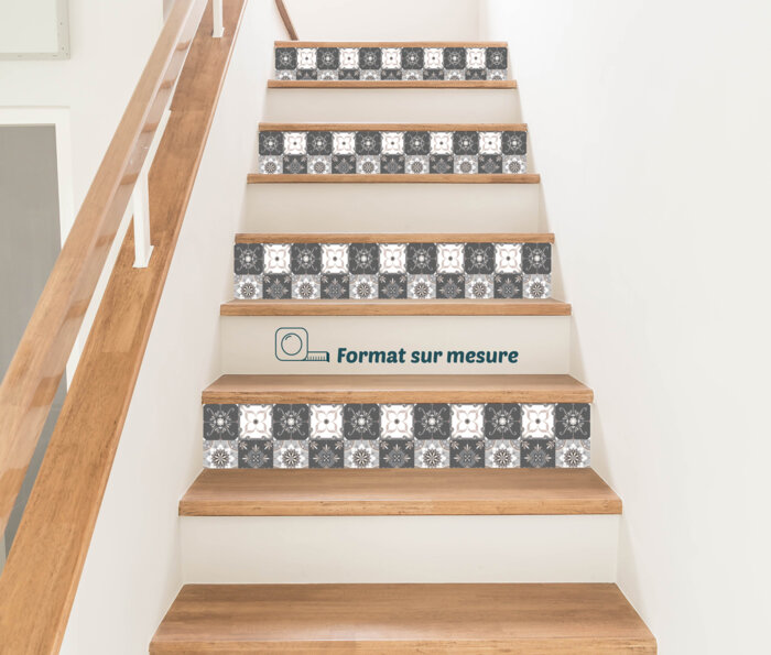 Stickers contremarches mosaique vintage