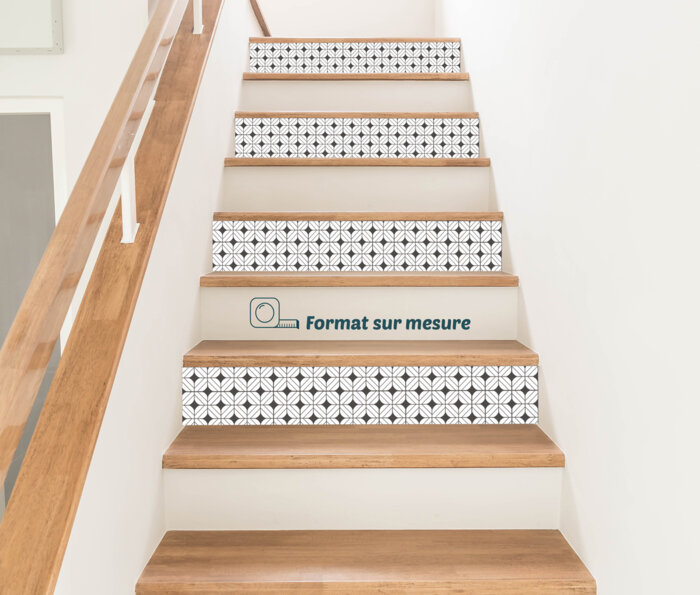 sticker contremarches motif N&B