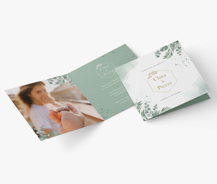 faire part 2 volets carre