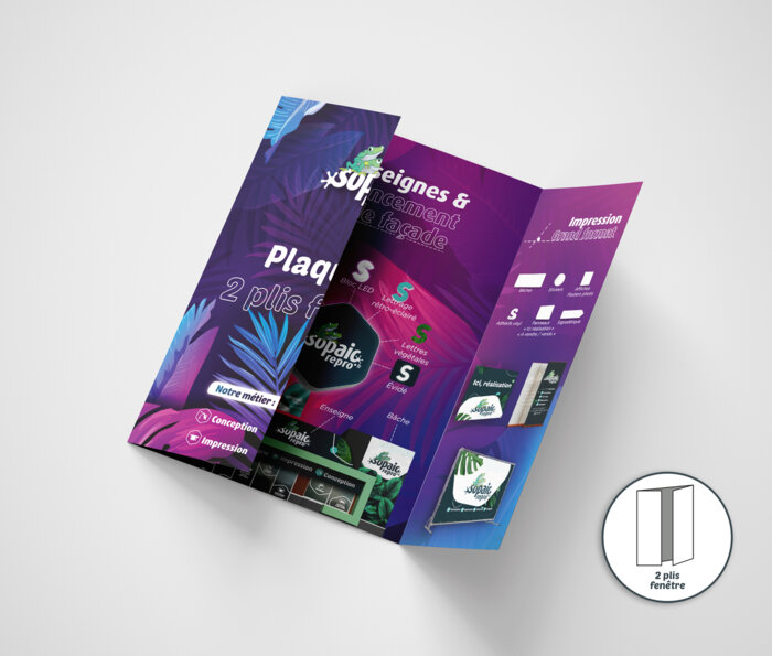 Plaquette 2 plis fenetre - ouvert