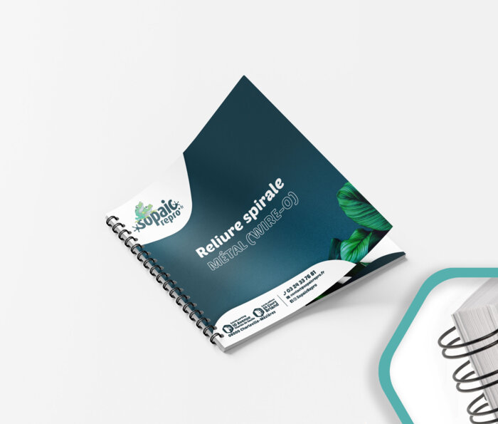 Reliure spirale métal format carré