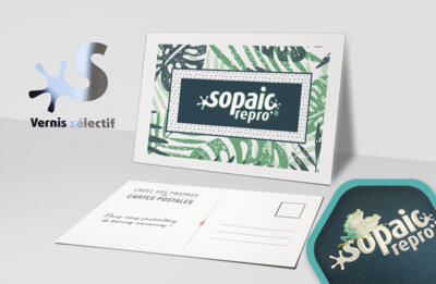 Carte postale avec vernis sélectif