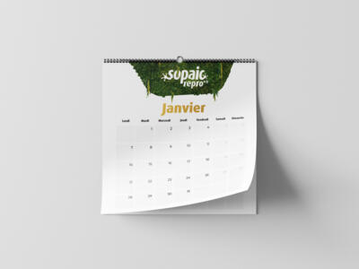 Calendrier mural carre a spirale