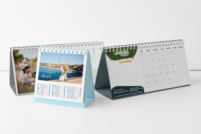 calendrier chevalet a spirale differents formats