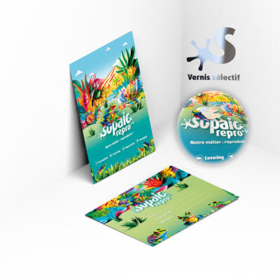 Carte cadeau A5 A6 avec vernis selectif