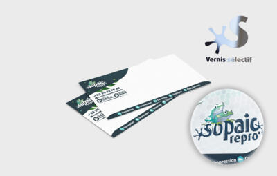 Carte correspondance avec vernis selectif