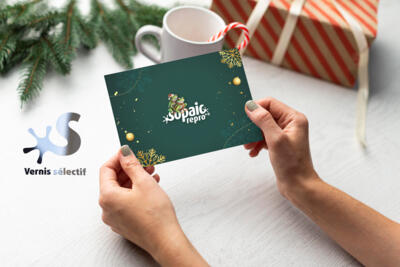 Carte de voeux avec vernis selectif
