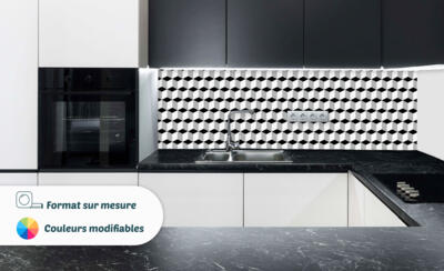 Crédence effet cubes 3D