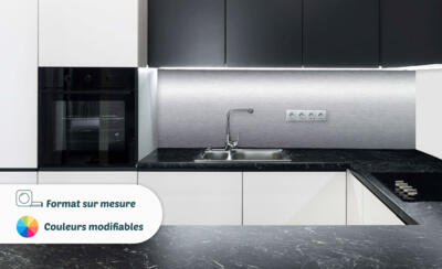 Crédence en alu brossé argenté