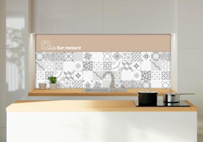 Crédence carreau ciment gris