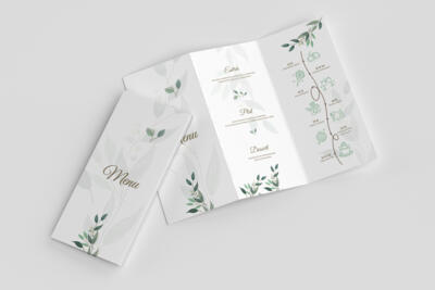 Menu mariage 3 volets - DL fermé plis accordéons