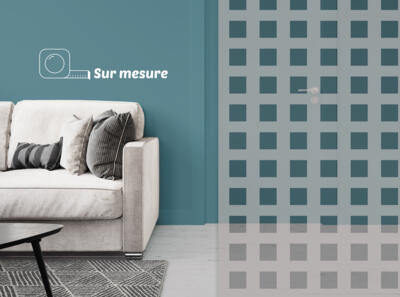 Film dépoli - motif carrés