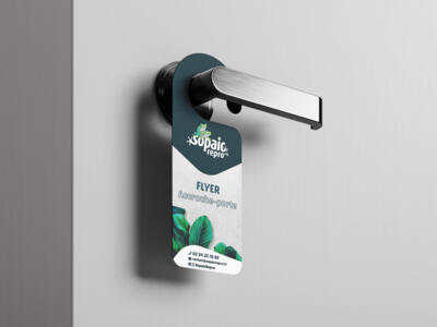 Flyer accroche porte forme 1