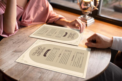 Menu simple format A4