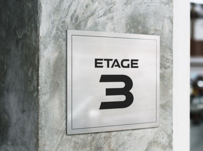 Panneau alu brossé argenté - forme carré