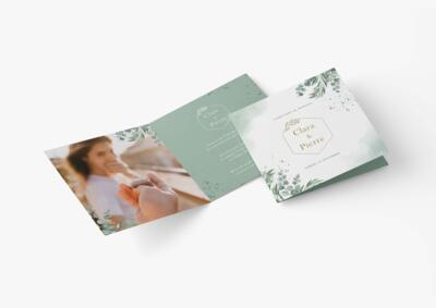 faire part 2 volets carre