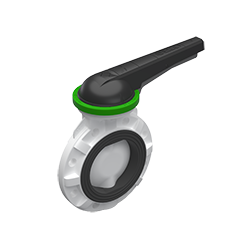 PVDF body, DIN Wafer type, with lever handle