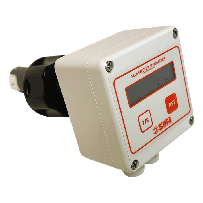 DF816i readout mounted on DF170TMF flow sensor