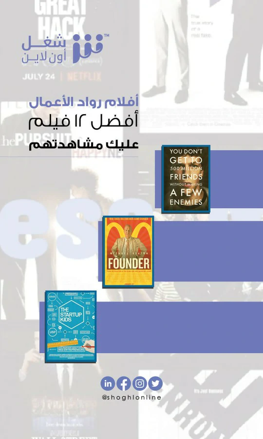 انفوجرافيك افلام رواد الاعمال
