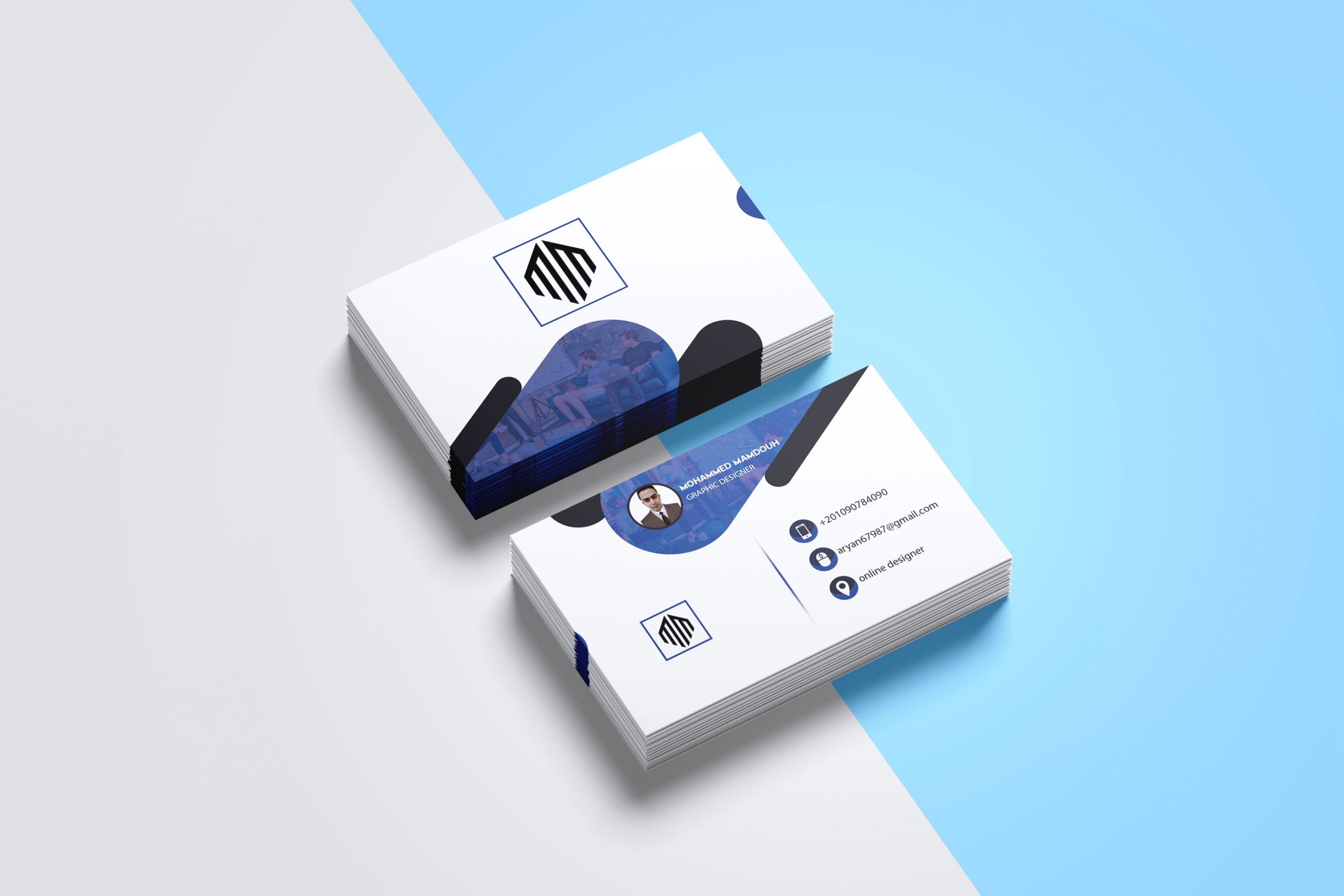 تصميم 1 كارت شخصى احترافى و بطاقة عمل