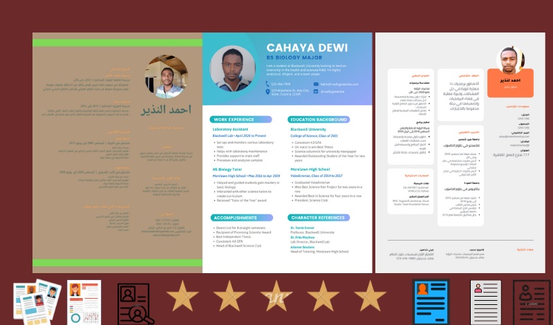 انشاء وكتابة وتصميم سيرة ذاتية CV احترافية وجذابة