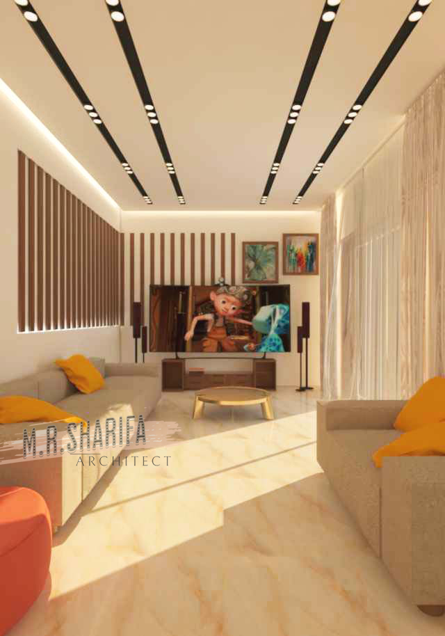 تصميم مودرن لصالة ملحق علوي .