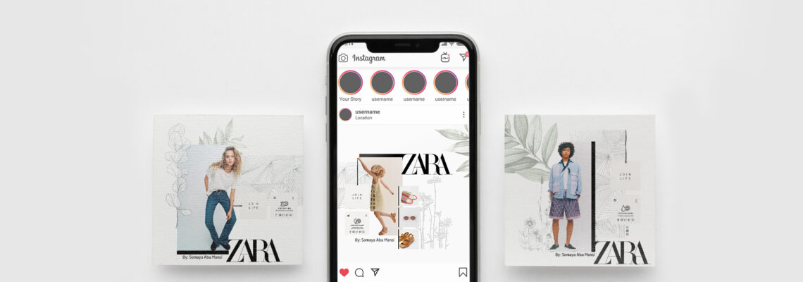 تصميم سوشيال ميديا “إعلان شبكي” لشركة Zara