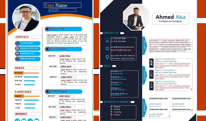 تصميم سيرة ذاتية (CV) بشكل احترافي وحديث جدا على الــ (WORD)