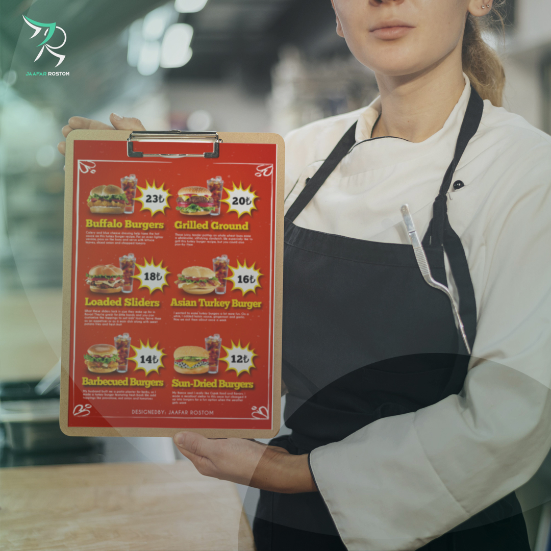 تصميم قائمة وجبات طعام Menu لمطعم تركي