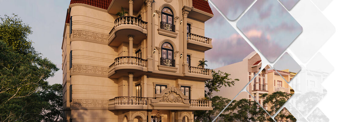 تصميم واجهات معمارية مع عمل لوح تنفيذية