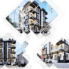 تصميم واجهات معمارية مع عمل لوح تنفيذية