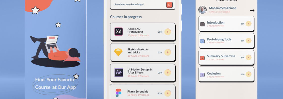 Neubrutalism E-Learing APP UI