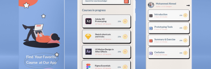 Neubrutalism E-Learing APP UI