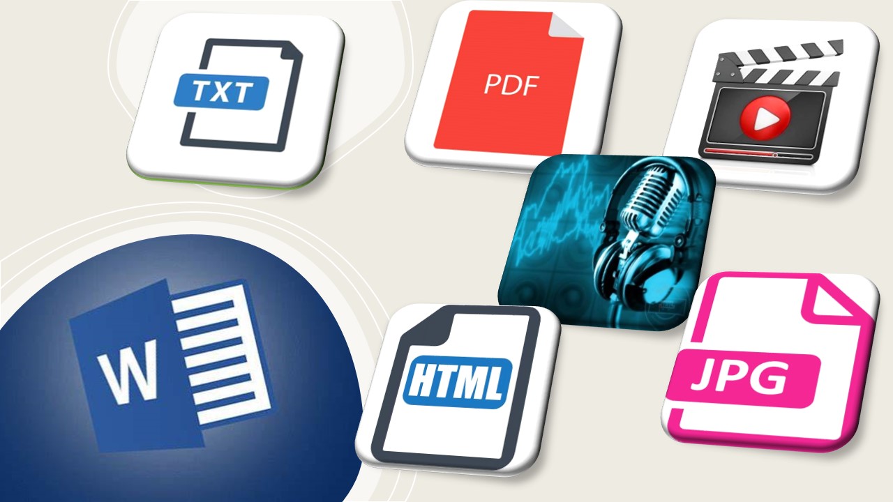 تفريع متقن لمقطع صوتي أو فيديو أو صور أو ملف PDF إلى ملف word