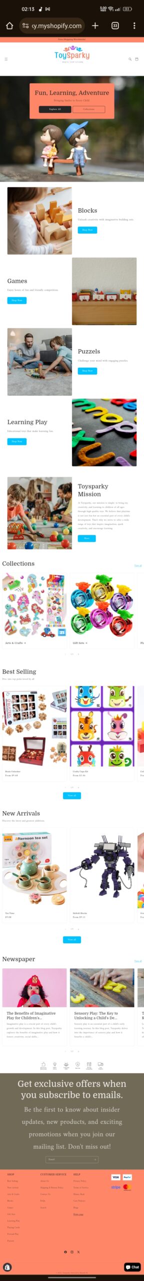 Toysparky متجر ألعاب أطفال على شوبيفاي Shopify