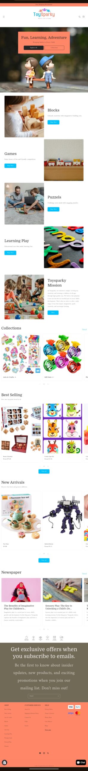 Toysparky متجر ألعاب أطفال على شوبيفاي Shopify