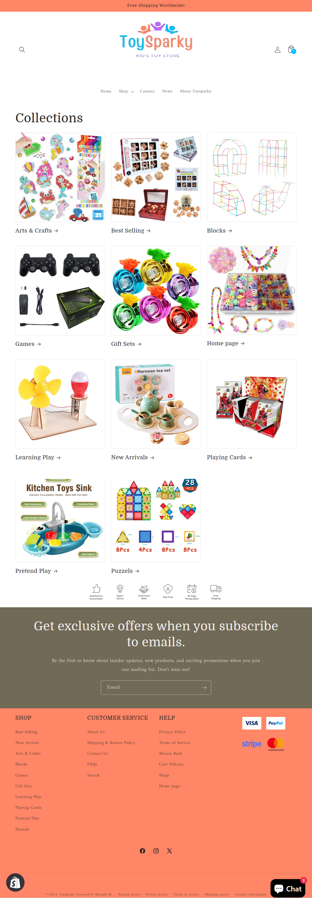 Toysparky متجر ألعاب أطفال على شوبيفاي Shopify