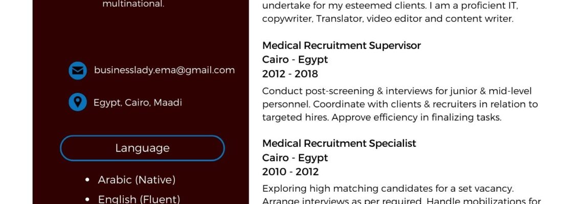 تصميم CV, Resume, & ATS Resume من متخصص موارد بشرية