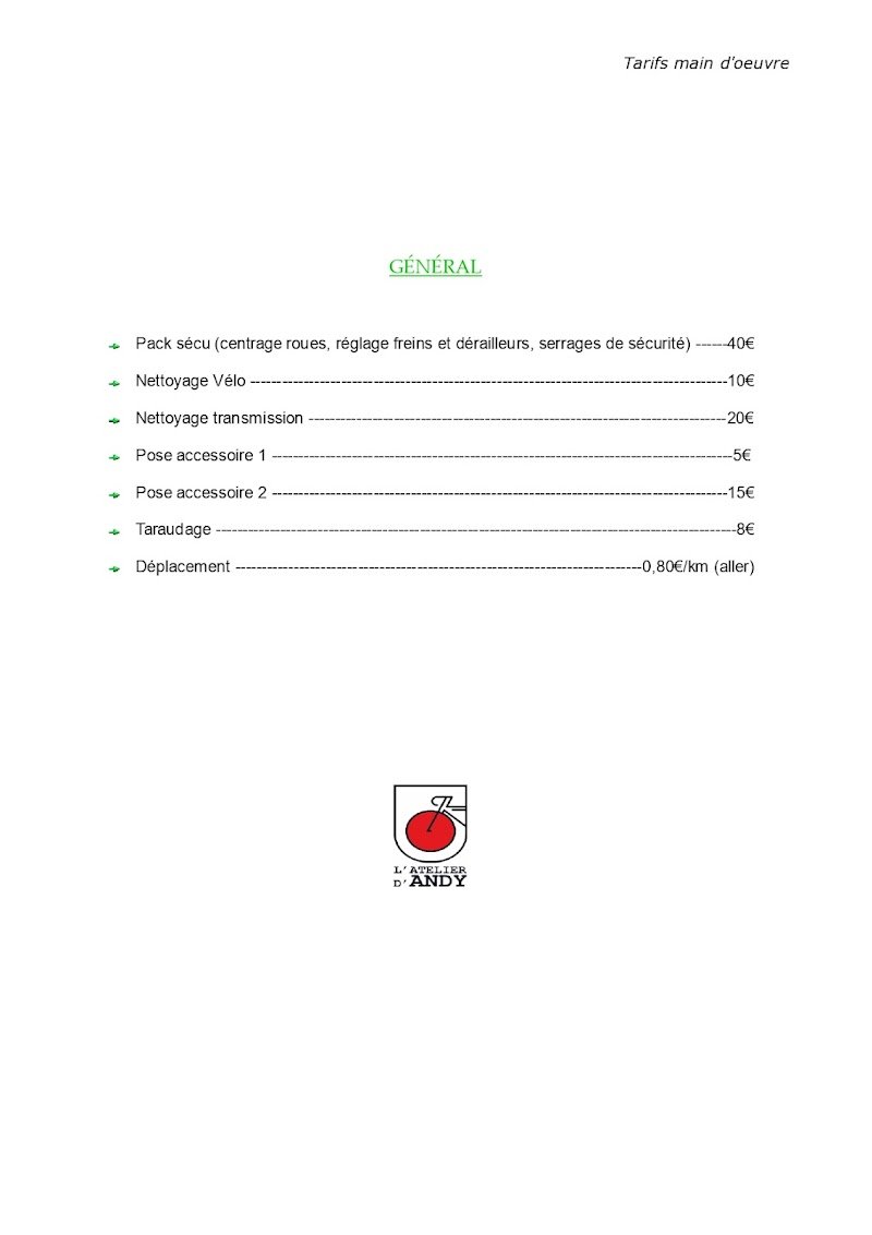 L'atelier d'Andy - réparation de vélos