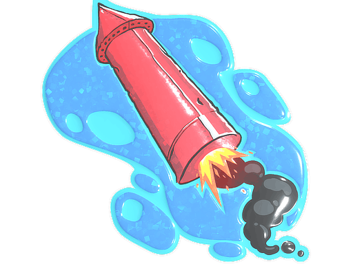 Sticker | Big Red Rocket (Glitter) image