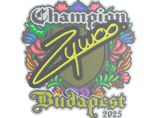 Sticker | ZywOo (Embroidered, Champion) | Budapest 2025 image