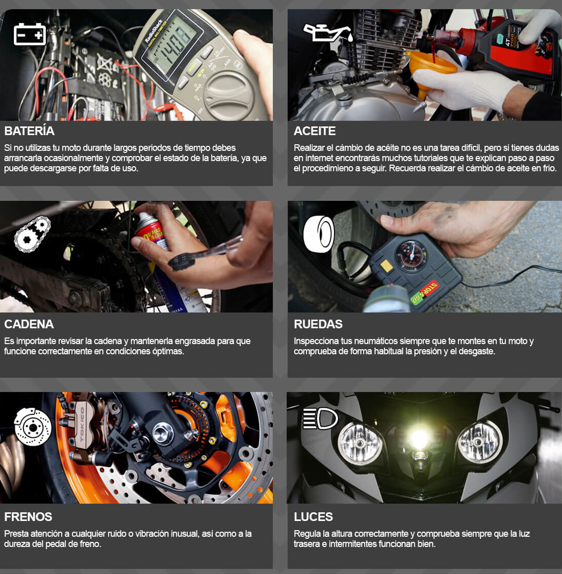 6 Consejos para el Mantenimiento de tu Moto 250cc