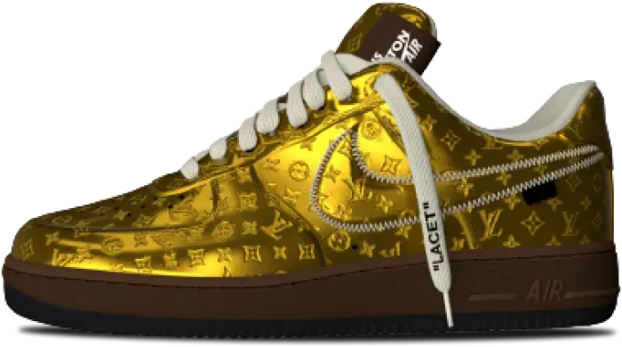 Louis Vuitton Nike Air Force 1 Metallic Gold 1A9VG3