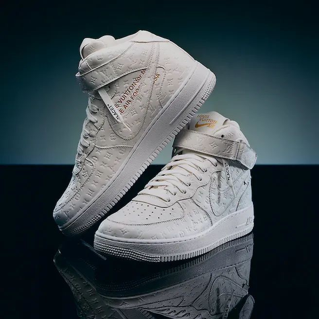 louis vuitton nike air force 1 mid triple white 1A9V90