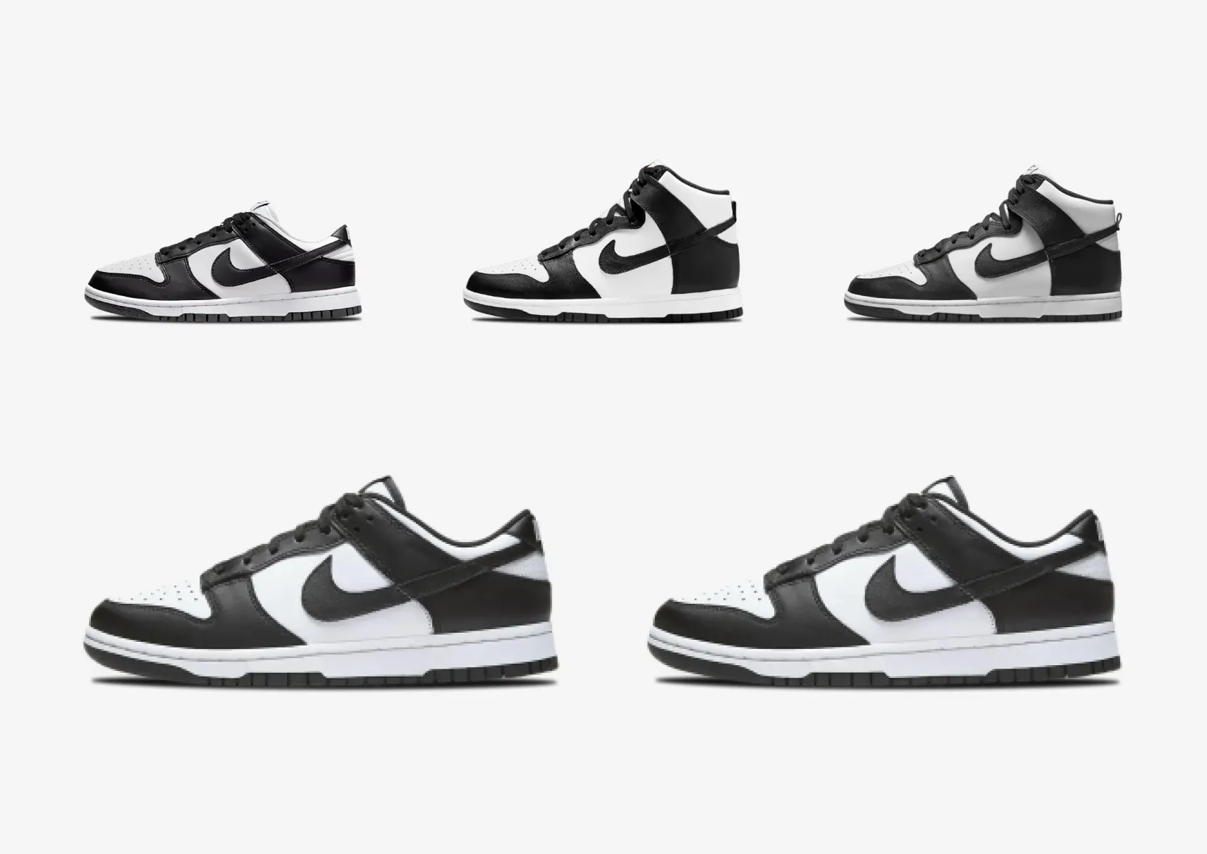 nike dunks white black