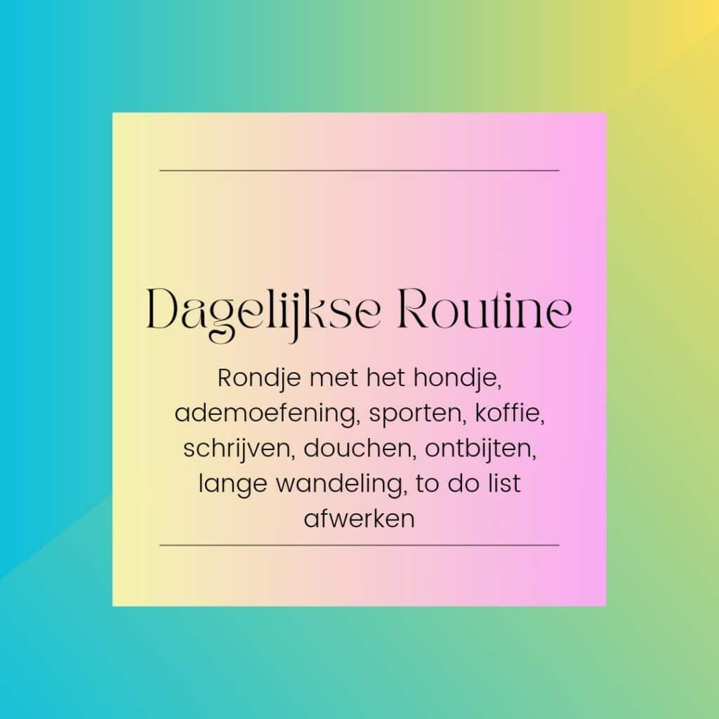 de ideale dagelijkse routine