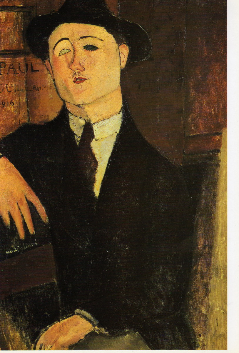 087 Modigliani 1916 Portrait de Paul Guillame 81x54 Galleria d art Moderna Milan_縮小大小