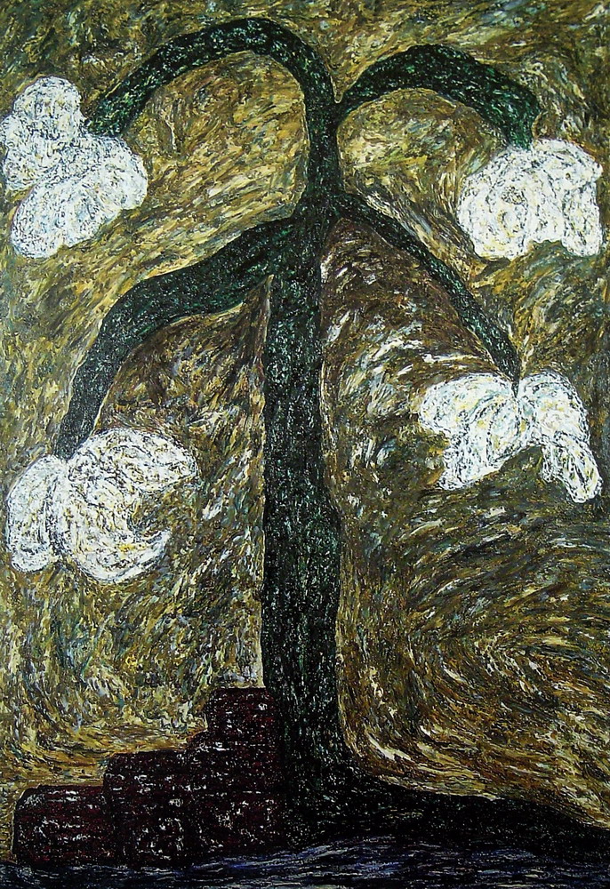 001 開花的樹 油畫 1992_縮小大小